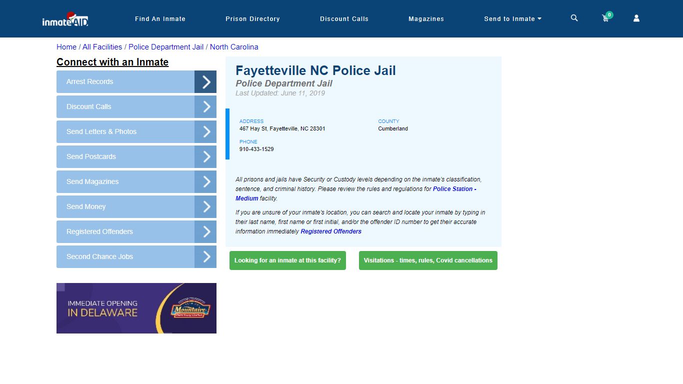 Fayetteville NC Police Jail & Inmate Search - Fayetteville, NC